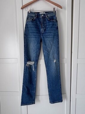 Reformation Liza High Straight Palermo Destroyed Jeans Size 23